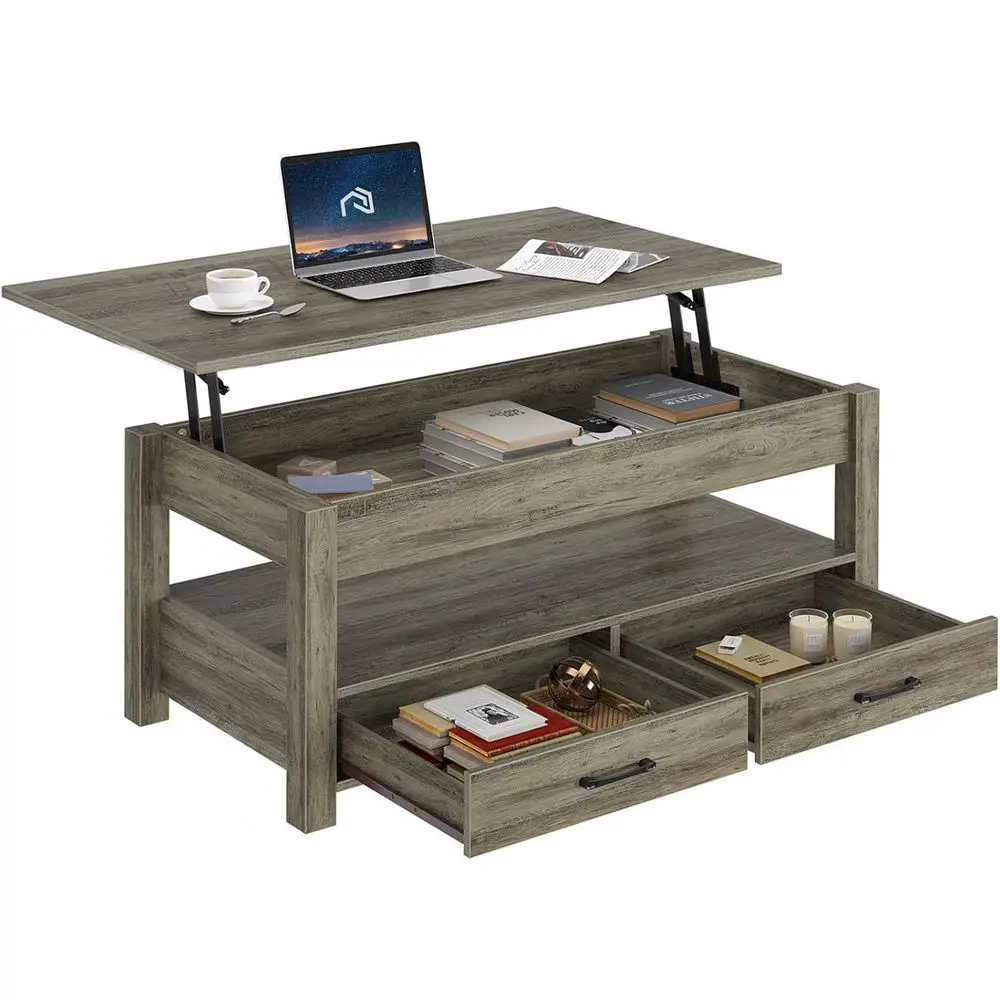 Журнальный столик с подъемным верхом 47,2 и ящиками, потайным отделением, деревянная столешница в стиле ретро для гостиной, мытый дуб
Журнальный столик с подъемным верхом 47,2 и ящиками, потайным отделением, деревянная столешница в стиле ретро для гостиной, мытый дуб