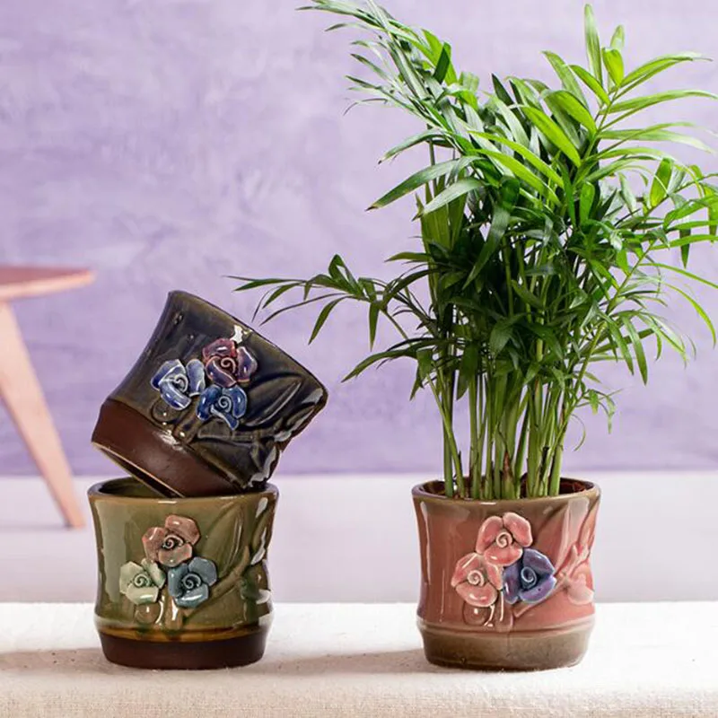 Coarse Pottery Relief Flower Pattern Green Plant Pot Breathable Vase Ceramic Crafts Home Garden Decor
Coarse Pottery Relief Flower Pattern Green Plant Pot Breathable Vase Ceramic Crafts Home Garden Decor