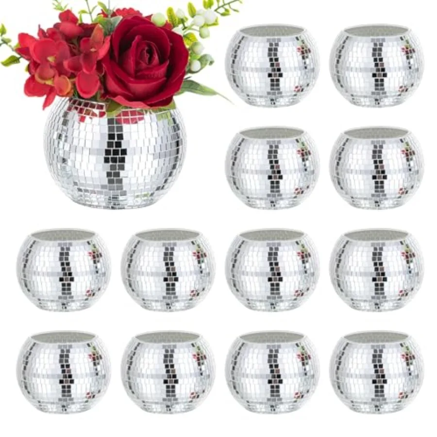 Disco Ball Vases for Table Centerpieces - pcs Silver Mirror Glass Planters Flower Pot Containers, Bulk Disco Balls Bowl Candle
Disco Ball Vases for Table Centerpieces - pcs Silver Mirror Glass Planters Flower Pot Containers, Bulk Disco Balls Bowl Candle