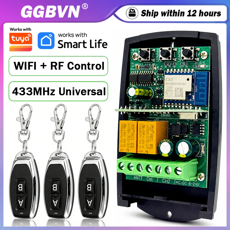 New Universal Works With Tuya 433MHz Wifi Smart Switch Module 433.92MHz Fixed Rolling Code Garage / Gate Remote Control Receiver
New Universal Works With Tuya 433MHz Wifi Smart Switch Module 433.92MHz Fixed Rolling Code Garage / Gate Remote Control Receiver
