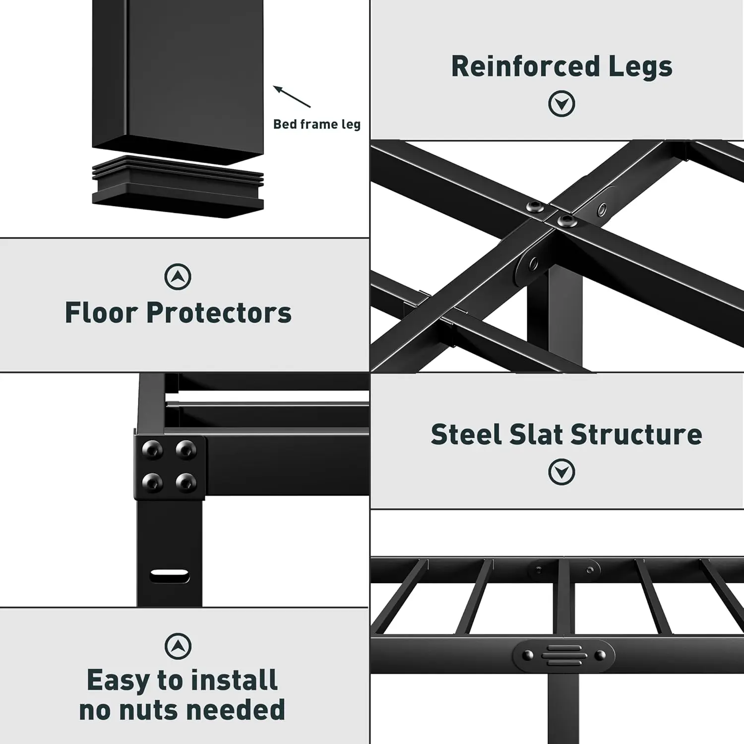Low Profile Bed Frame - Heavy Duty Metal King Bed Frame In Matte Bla, 10-H Heavy Duty Platform With Steel Slats, Easy Assembly,
Low Profile Bed Frame - Heavy Duty Metal King Bed Frame In Matte Bla, 10-H Heavy Duty Platform With Steel Slats, Easy Assembly,