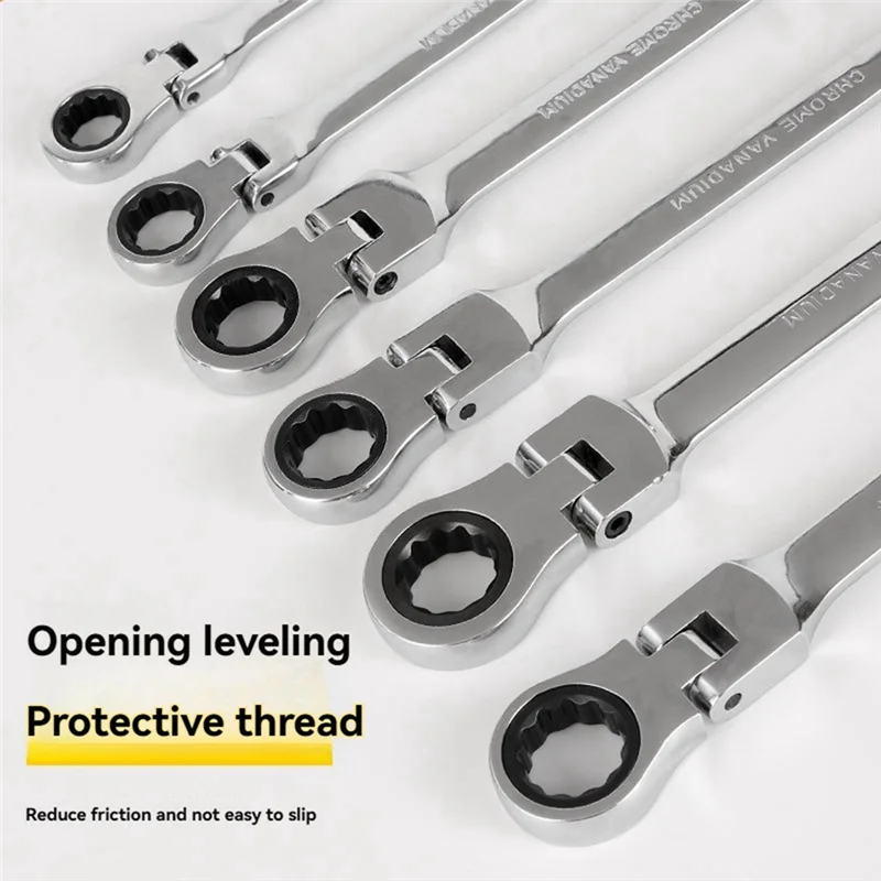 75STO-Movable-Head Dual-Purpose Open-Ended Ratchet Wrench Multi-Function Quick Shaking Wrench