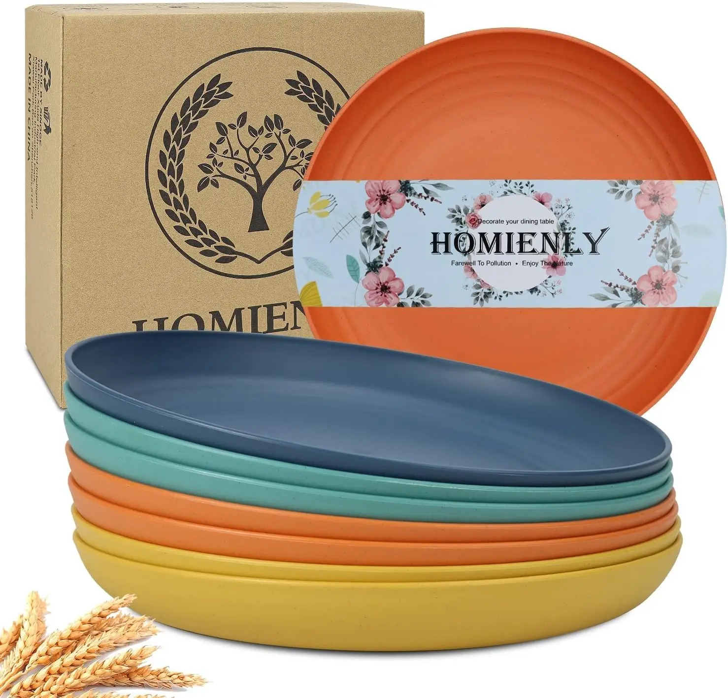 Wheat Straw Dinner Plates Set of 8 Deep Design Microwave Safe Dishwasher Safe Unbreakable Lightweight for Kitchen Camping
Wheat Straw Dinner Plates Set of 8 Deep Design Microwave Safe Dishwasher Safe Unbreakable Lightweight for Kitchen Camping