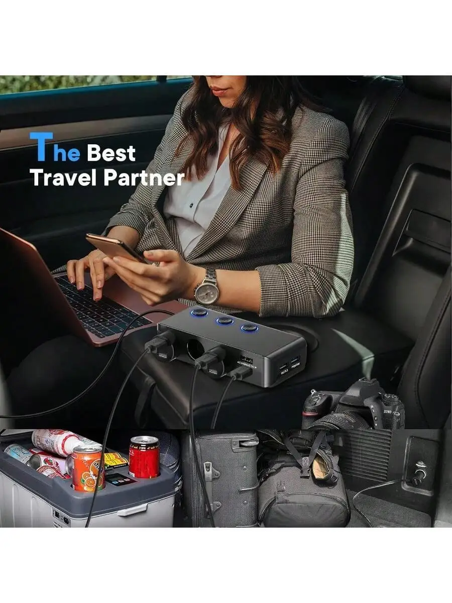 Car Power Inverter 222W 3 Socket USB Charger Multi Port 12V Outlet Splitter With LED Voltage Display
Car Power Inverter 222W 3 Socket USB Charger Multi Port 12V Outlet Splitter With LED Voltage Display