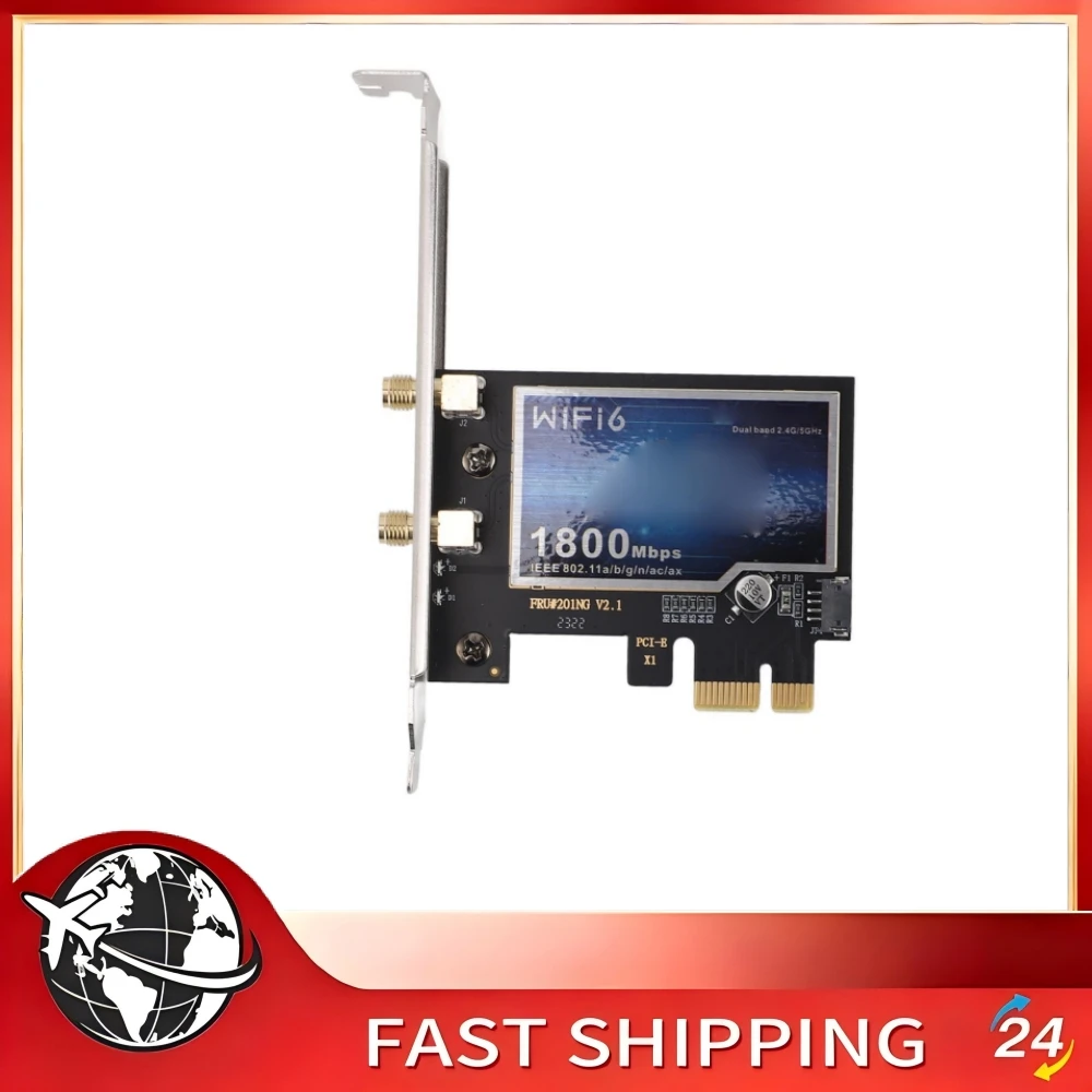 PCIE WiFi Card RTL8852 Chip WPA3 Encryption Technology 1800Mbps Plug and Play PCIE Wireless Network Card for Desktop Computer