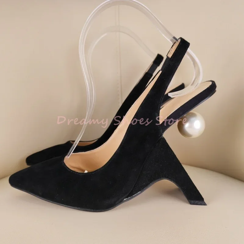 Black Suede Pearl Strange Style Slingback Pumps Women Hollow Pointed Toe Back Strap High Heels Fashion Sexy Party Shoe New Style
Black Suede Pearl Strange Style Slingback Pumps Women Hollow Pointed Toe Back Strap High Heels Fashion Sexy Party Shoe New Style