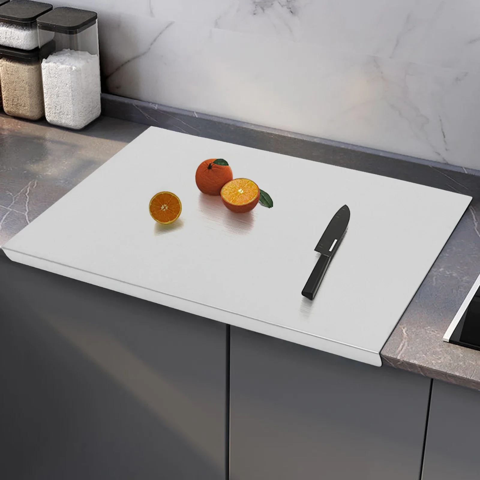 24X20in Rectangle Stainless Steel Chopping Cutting Board Counter 60*50*1.5cm with Front Overhang TOP
24X20in Rectangle Stainless Steel Chopping Cutting Board Counter 60*50*1.5cm with Front Overhang TOP