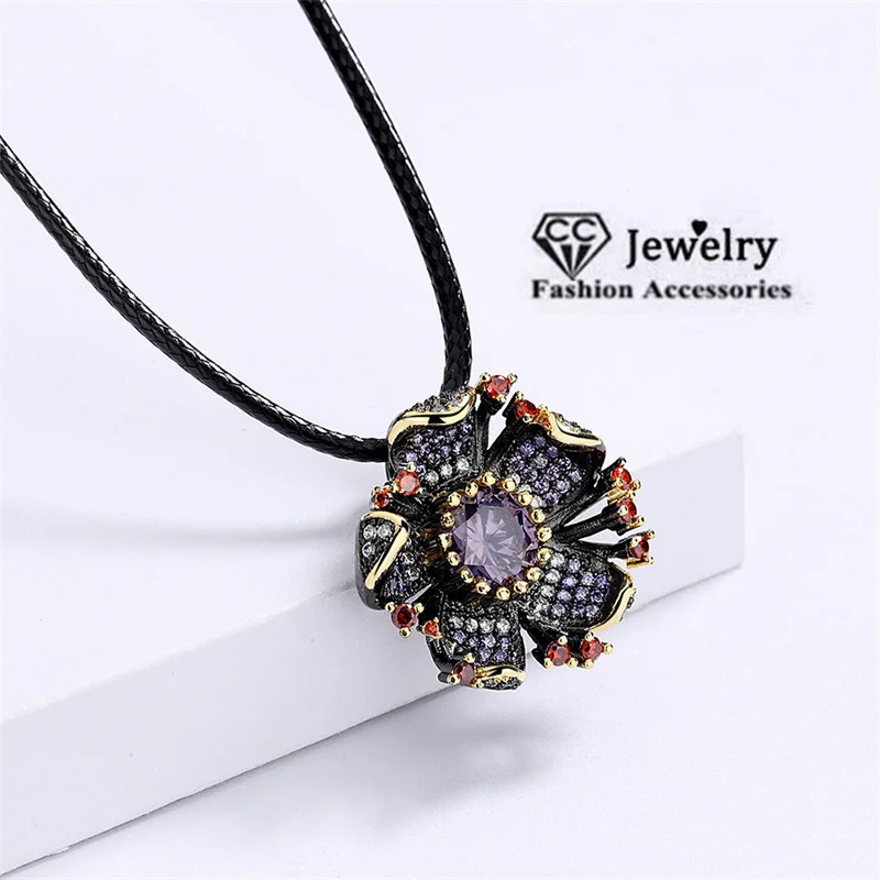 CC Flower Necklace Vintage Jewelry Fashion Accessories Black Gold Plated Pendant Necklaces for Women Party Gift CCN767
CC Flower Necklace Vintage Jewelry Fashion Accessories Black Gold Plated Pendant Necklaces for Women Party Gift CCN767