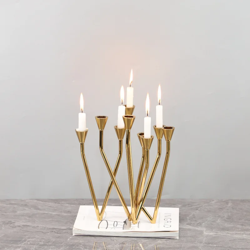 Modern simple metal electroplated nine-hole candlestick decorative ornaments restaurant hotel villa soft decoration home
Modern simple metal electroplated nine-hole candlestick decorative ornaments restaurant hotel villa soft decoration home