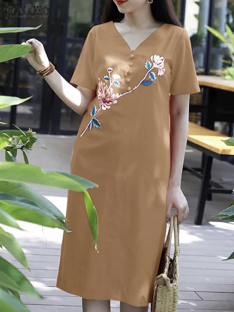 ZANZEA Women Summer V Neck Short Sleeve Midi Sundress Robe Femme Bohemian Floral Embroidery Vintage Dress Party Holiday Vestido
ZANZEA Women Summer V Neck Short Sleeve Midi Sundress Robe Femme Bohemian Floral Embroidery Vintage Dress Party Holiday Vestido