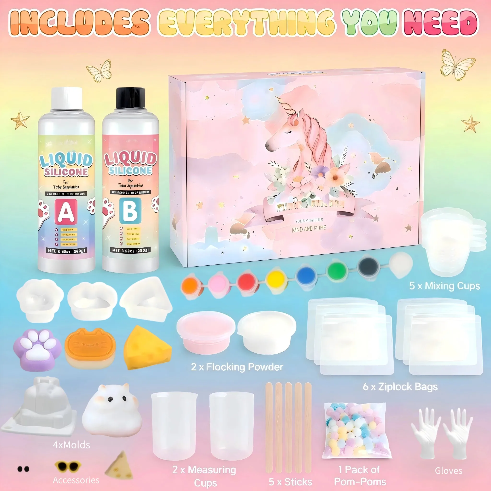 DIY Taba Squishy Kit with Hamster Rabbit Cat Claw Molds 18OZ Super Soft Flex Rubber Epoxy Resin Mix for Squishy Making Gifts
DIY Taba Squishy Kit with Hamster Rabbit Cat Claw Molds 18OZ Super Soft Flex Rubber Epoxy Resin Mix for Squishy Making Gifts