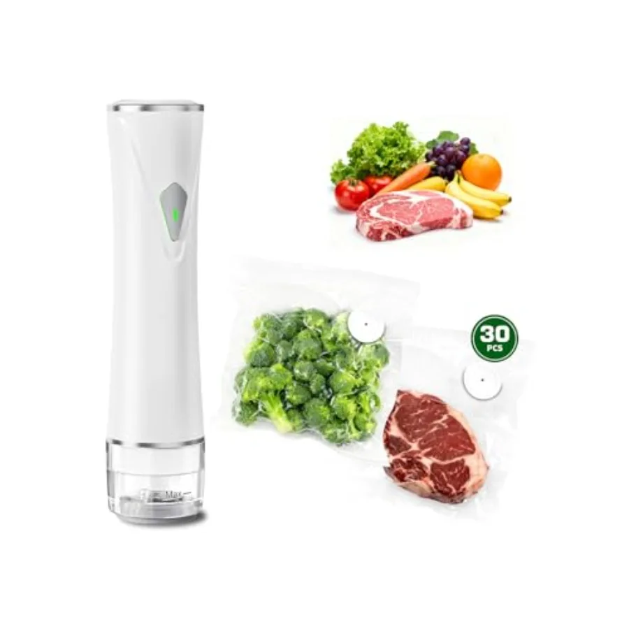 Компактный вакуумный упаковщик для продуктов, портативный ручной вакуумный упаковщик с видимым резервуаром для воды, 30 многоразовых пакетов, вакуумная упаковка сохраняет свежесть втрое дольше
Компактный вакуумный упаковщик для продуктов, портативный ручной вакуумный упаковщик с видимым резервуаром для воды, 30 многоразовых пакетов, вакуумная упаковка сохраняет свежесть втрое дольше