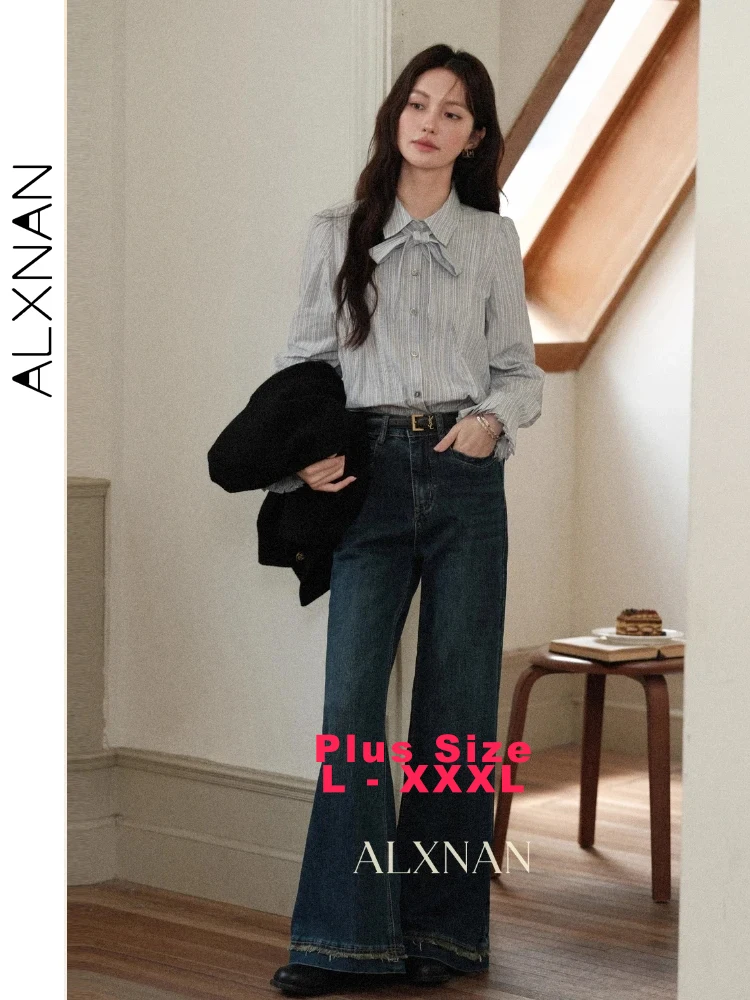 ALXNAN Plus Size Blue Shirt Vertical Striped Lapel Straight Shoulder Office Lady Cotton 100% Blouses Long Sleeve Tops D57537
ALXNAN Plus Size Blue Shirt Vertical Striped Lapel Straight Shoulder Office Lady Cotton 100% Blouses Long Sleeve Tops D57537