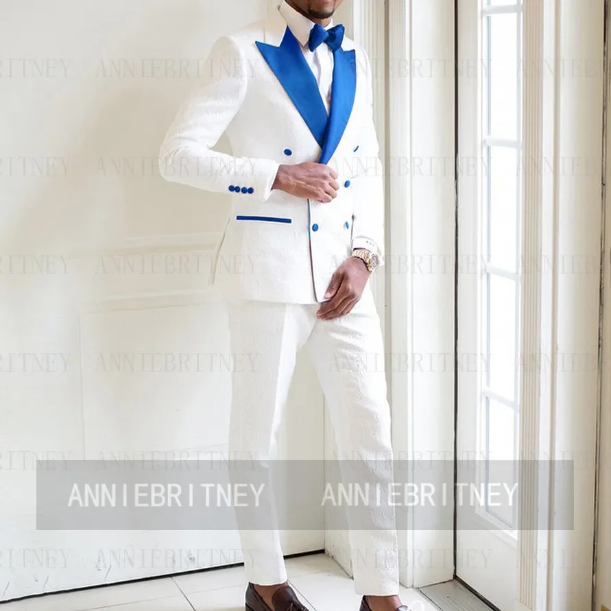 White Formal Wedding Elegant Men Suit Groom Tuxedo Prom Double Breasted Slim Fit Blazers High Quality Custom 2 Piece Set Costume
White Formal Wedding Elegant Men Suit Groom Tuxedo Prom Double Breasted Slim Fit Blazers High Quality Custom 2 Piece Set Costume