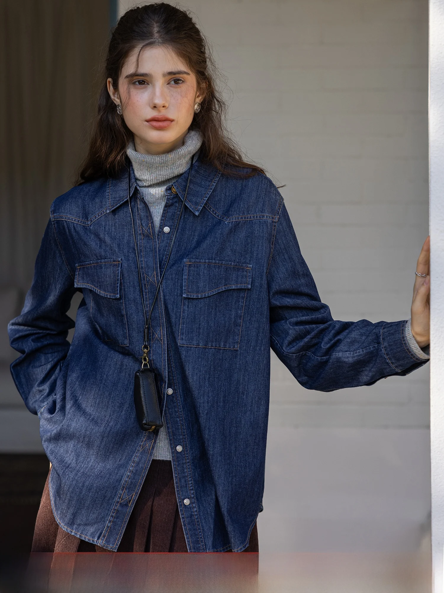 Dailyart Мягкий удобный ретро модный парижский синий воротник джинсовый женский верх многослойный хлопковый длинный све
Dailyart Мягкий удобный ретро модный парижский синий воротник джинсовый женский верх многослойный хлопковый длинный све