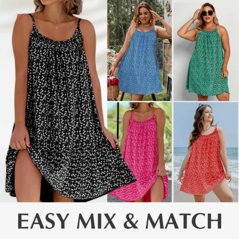 Swing Floral Sleeveless Dress Fashion Comfort Floral Dress U Neck High Waist Floral Printed Halter Dress
Swing Floral Sleeveless Dress Fashion Comfort Floral Dress U Neck High Waist Floral Printed Halter Dress