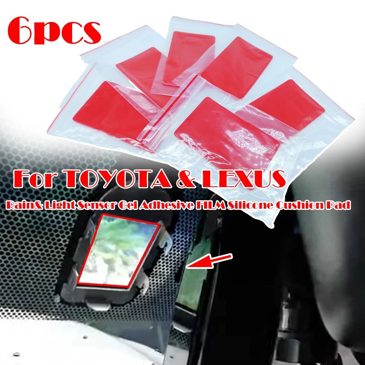 6Pc For TOYOTA LEXUS MAZDA Car Rain Light Sensor Gel Adhesive FILM Silicone Cushion Pad Windscreen Chip Tape Accessories Styling
6Pc For TOYOTA LEXUS MAZDA Car Rain Light Sensor Gel Adhesive FILM Silicone Cushion Pad Windscreen Chip Tape Accessories Styling