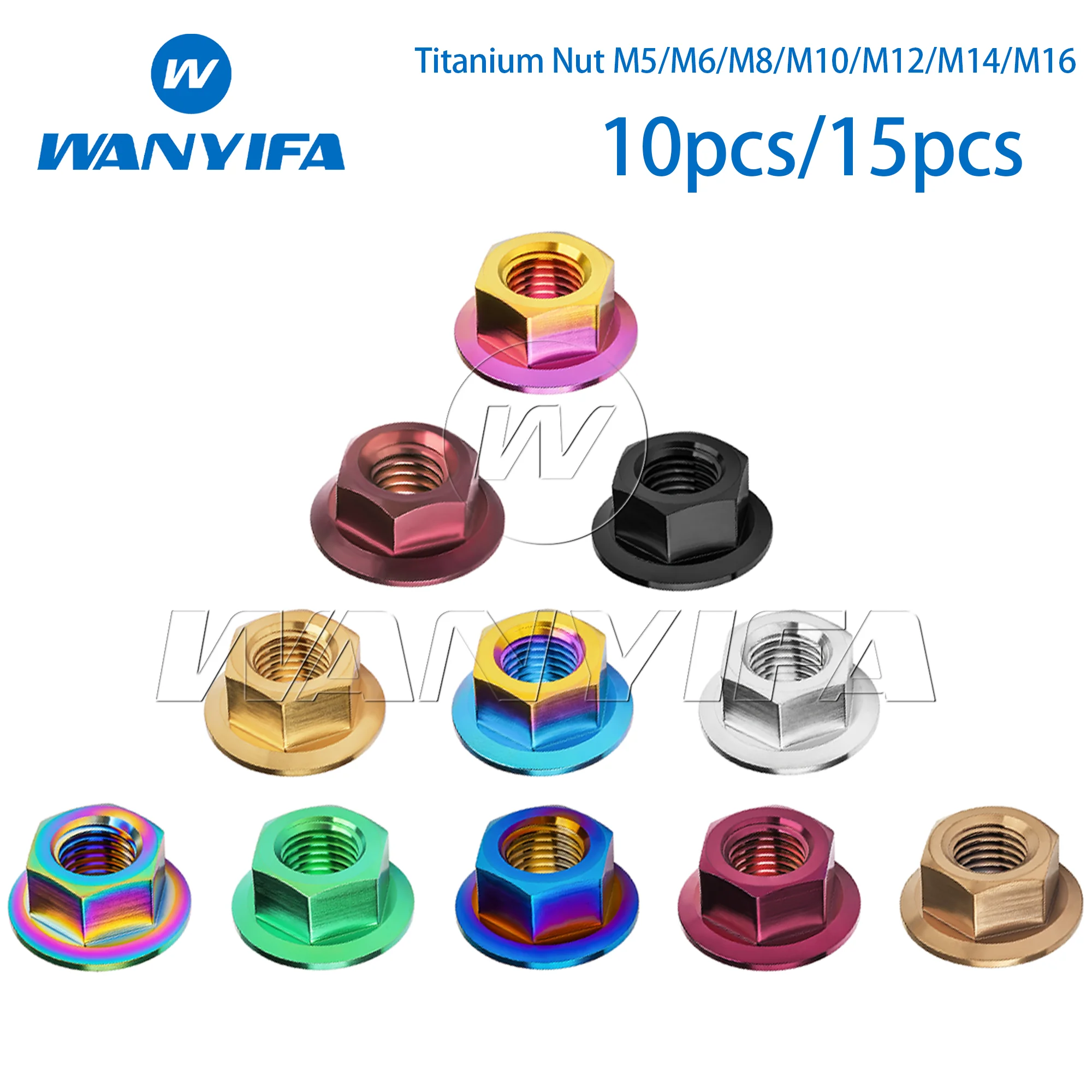 Wanyifa Titanium Nut M5/M6/M8/M10/M12/M14/M16 for Motorcycle Bicycle Bike direct sales Flange Nut Screw Bolt 10/15pcs
Wanyifa Titanium Nut M5/M6/M8/M10/M12/M14/M16 for Motorcycle Bicycle Bike direct sales Flange Nut Screw Bolt 10/15pcs