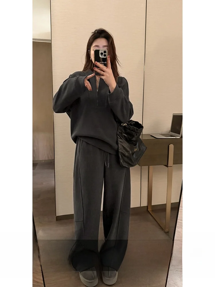 plus Size Women's Casual Thiened Sweatirt High Waist Long Pants Two-Piece Set Winter Faion Comfortable Breathable Clothing
plus Size Women's Casual Thiened Sweatirt High Waist Long Pants Two-Piece Set Winter Faion Comfortable Breathable Clothing