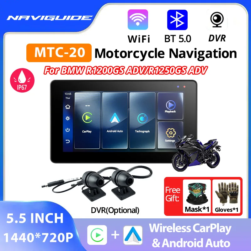 NAVIGUIDE 5.5 inch Carplay Display Screen Portable Motorcycle Android Auto MOTO BT WIFI Navigation Speed 1440*720 Accessories
NAVIGUIDE 5.5 inch Carplay Display Screen Portable Motorcycle Android Auto MOTO BT WIFI Navigation Speed 1440*720 Accessories
