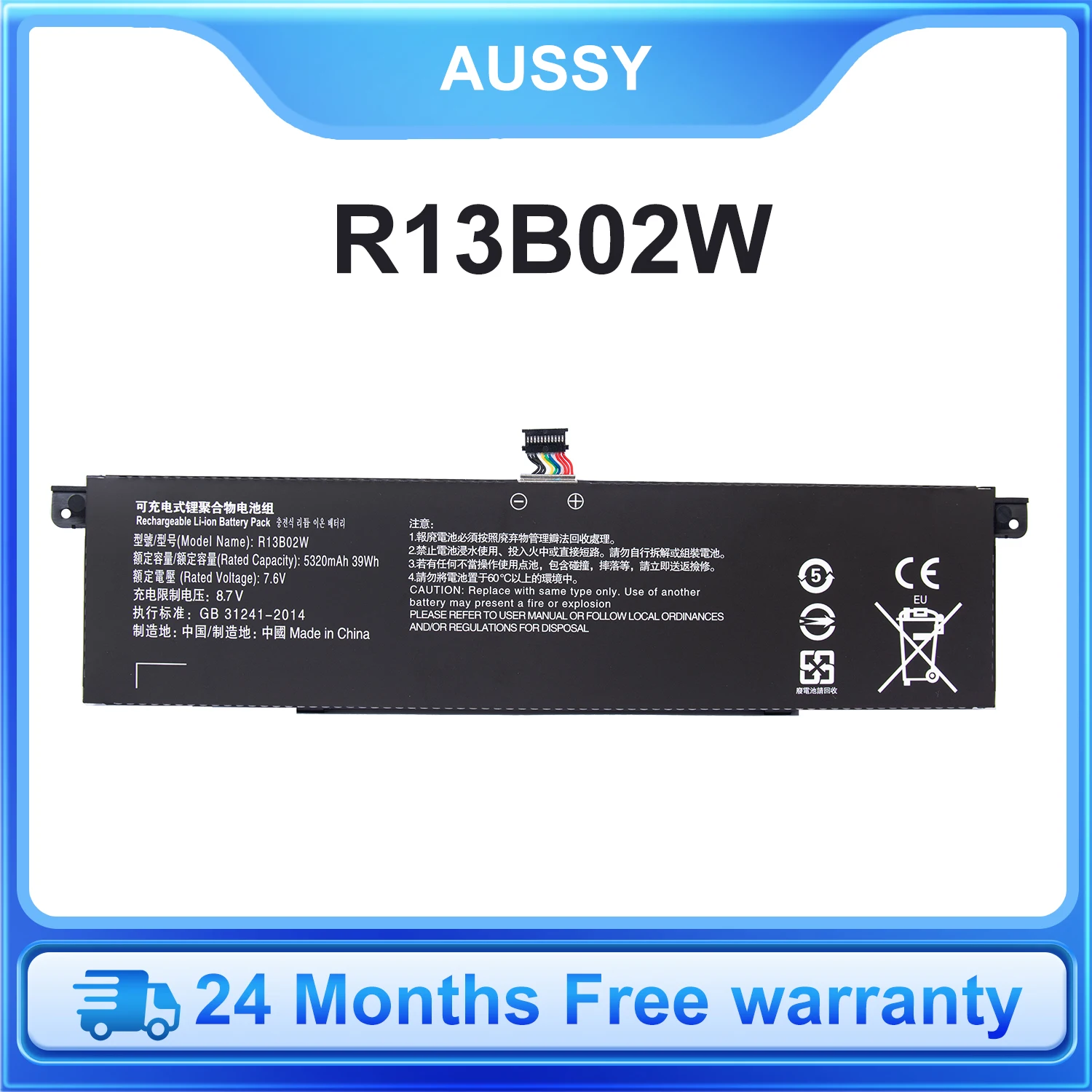 R13B02W Laptop Battery For XiaoMi MI Air 13.3 Inch Tablet PC Replacement R13B01W R13B02W Batteries+ 24-Month warranty
R13B02W Laptop Battery For XiaoMi MI Air 13.3 Inch Tablet PC Replacement R13B01W R13B02W Batteries+ 24-Month warranty
