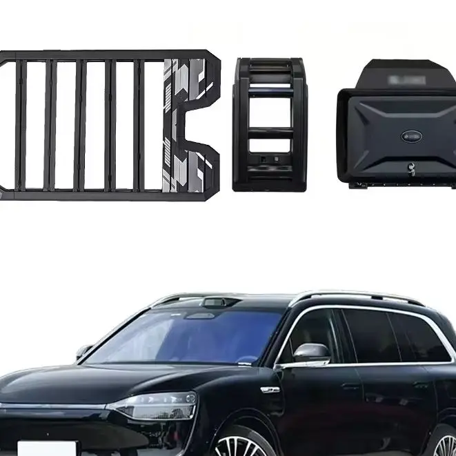 Aluminum Alloy Car Roof Cargo Luggage Rack Baskets Side Ladder Side Box for AITO9 2023-2024 2025+
Aluminum Alloy Car Roof Cargo Luggage Rack Baskets Side Ladder Side Box for AITO9 2023-2024 2025+