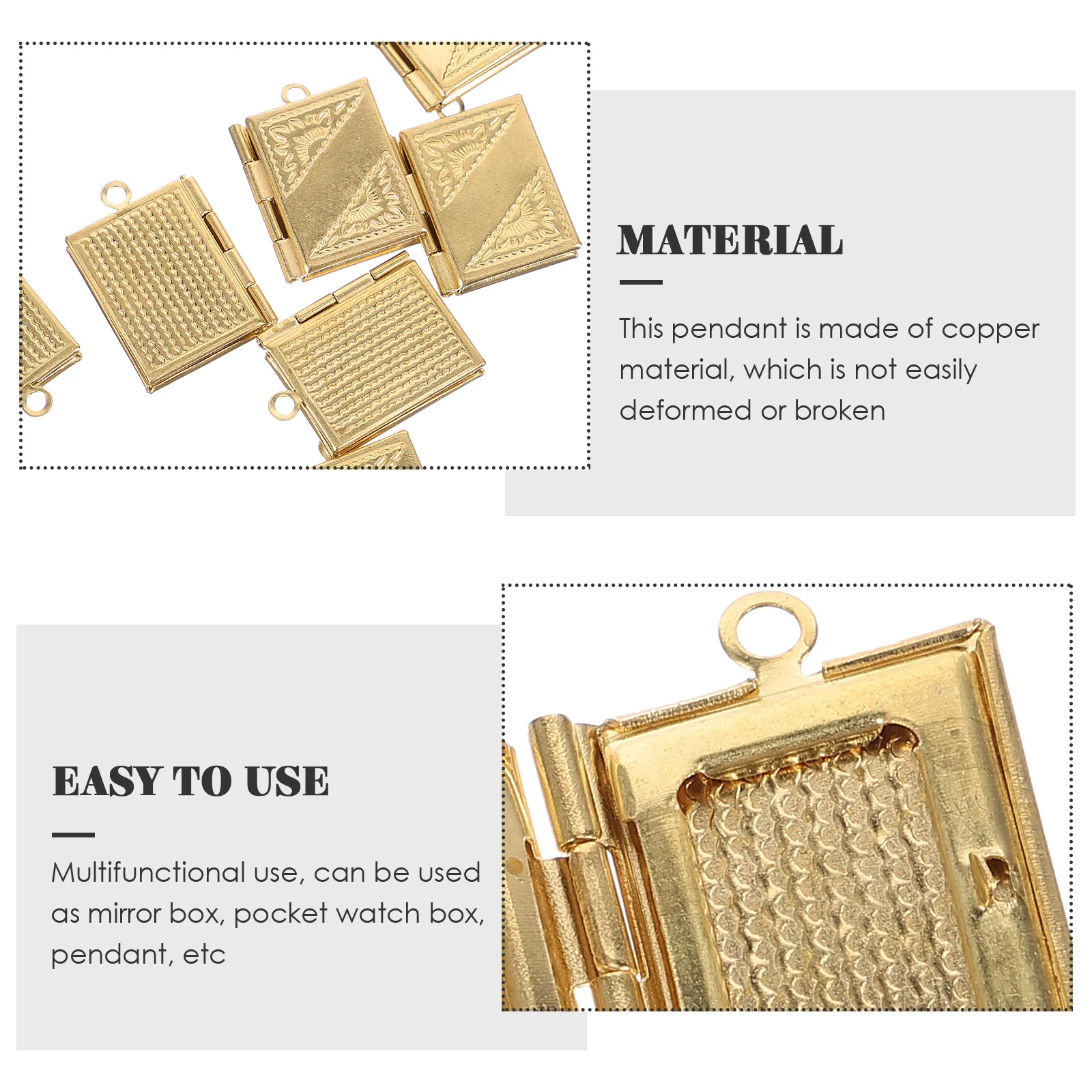 10pcs Copper Book Mirror Box Locket Charms Vintage Picture Necklace Heart Photo Pendant Rectangle Design Bracelets Jewelry
10pcs Copper Book Mirror Box Locket Charms Vintage Picture Necklace Heart Photo Pendant Rectangle Design Bracelets Jewelry