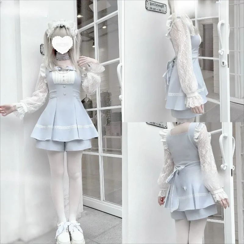 Original Japanese Harajuku White Chocolate Lace Long Sleeve Dress Women Summer Sweet Kawaii Lolita Pink Dress Shorts 2-piece Set
Original Japanese Harajuku White Chocolate Lace Long Sleeve Dress Women Summer Sweet Kawaii Lolita Pink Dress Shorts 2-piece Set