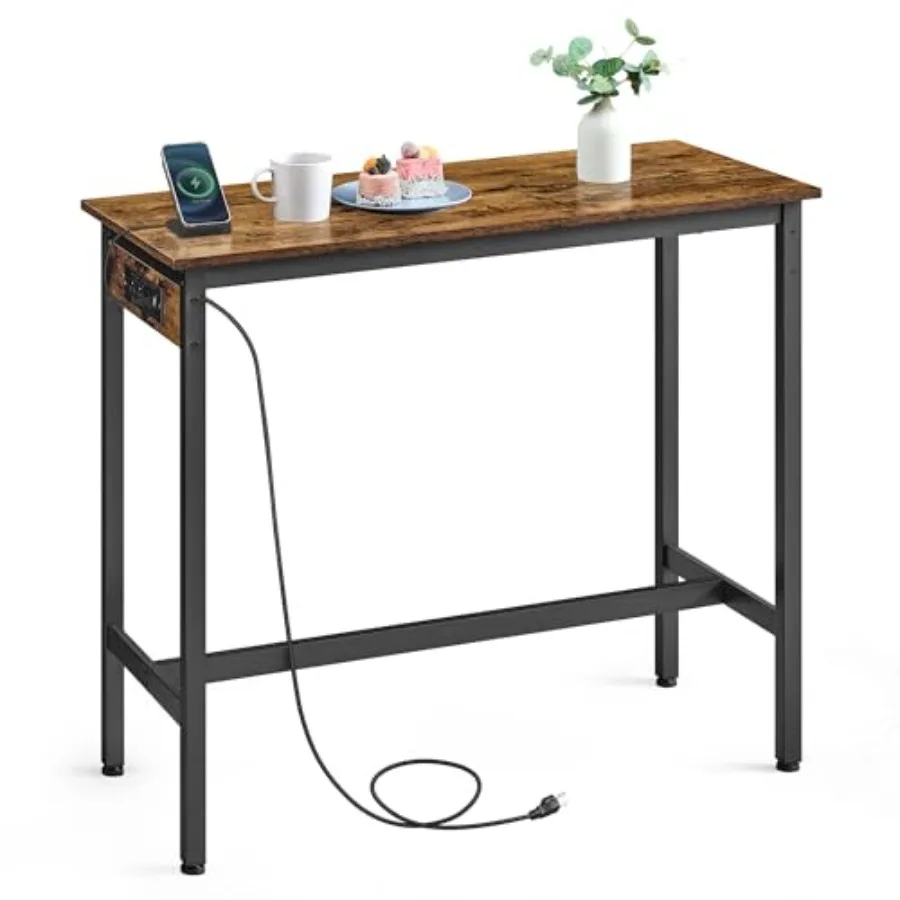 Bar Table, Narrow Long Kitchen Dining Table with Charging Station, Sturdy Metal Frame,,15.7 x 39.4 x 35.4 Inch, and Ink Black U
Bar Table, Narrow Long Kitchen Dining Table with Charging Station, Sturdy Metal Frame,,15.7 x 39.4 x 35.4 Inch, and Ink Black U