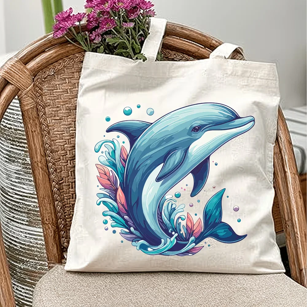 Colorful Dolphin Tote Bag Ocean Print Reusable Bag for Beach Lovers and Animal Enthusiasts
Colorful Dolphin Tote Bag Ocean Print Reusable Bag for Beach Lovers and Animal Enthusiasts