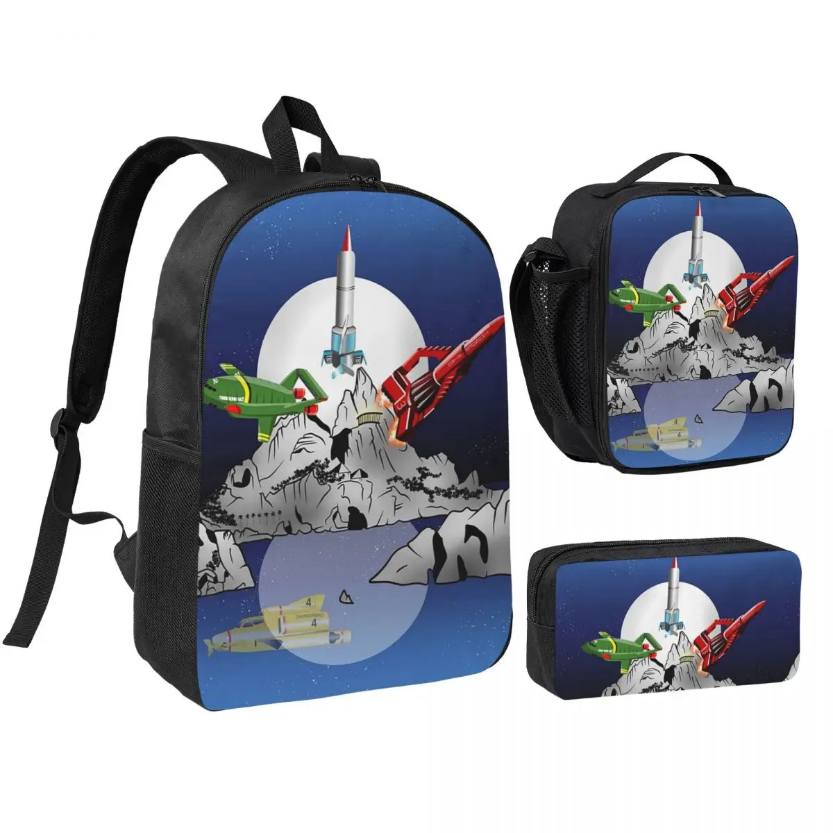 Thunderbirds Tracy Island Backpack Boys Girls BookBag School Bag Shoulder Bags 3ps Insulated Lunch Bag Pencil Case
Thunderbirds Tracy Island Backpack Boys Girls BookBag School Bag Shoulder Bags 3ps Insulated Lunch Bag Pencil Case