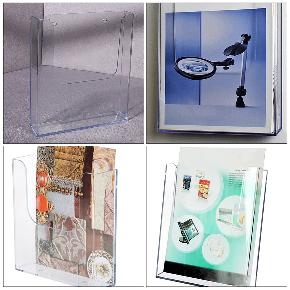 2pcs A5 Plastic Magazine File Holder Desk Document Organizer Pamphlet Wall Mounted Office Shelf Clear Literature 
2pcs A5 Plastic Magazine File Holder Desk Document Organizer Pamphlet Wall Mounted Office Shelf Clear Literature