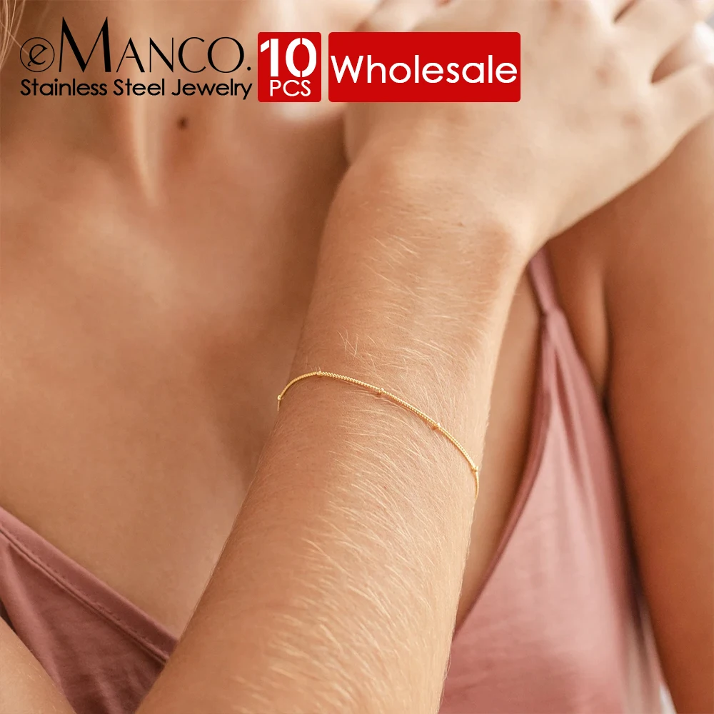 eManco 10PCS Jewelry Layered Beads Chain Bracelet For Women Stainless Steel Chain Wholesale Simple Female Dainty Chain Bracelet
eManco 10PCS Jewelry Layered Beads Chain Bracelet For Women Stainless Steel Chain Wholesale Simple Female Dainty Chain Bracelet