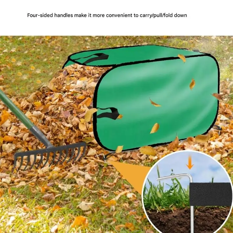 Heavy Type Fabric Leaves Collector Sacks Frame With 4 Anchoring Stakes For Yard Maintenance X3UC
Heavy Type Fabric Leaves Collector Sacks Frame With 4 Anchoring Stakes For Yard Maintenance X3UC