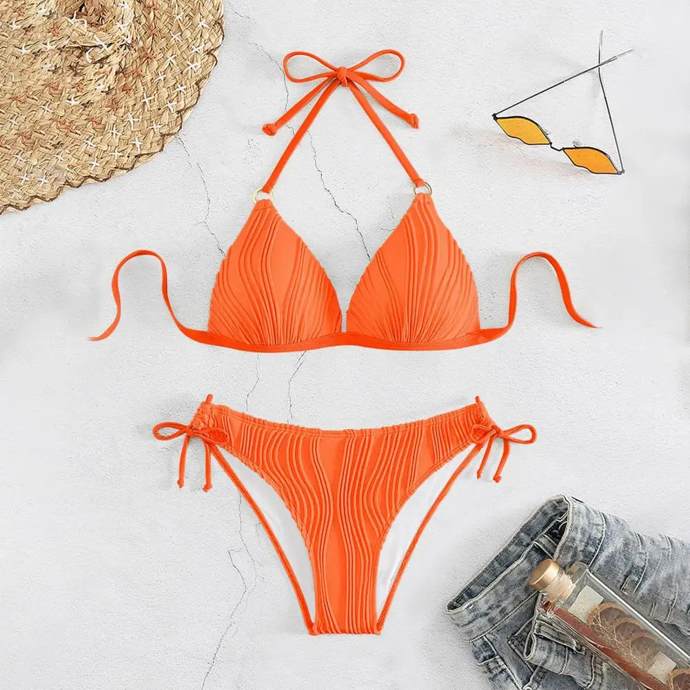 Sexy Three-point Swimsuit Solid Color Swimsuit Stylish 2-piece Women's Bikini Set with Halter Neck Low Waist Quick for Summer
Sexy Three-point Swimsuit Solid Color Swimsuit Stylish 2-piece Women's Bikini Set with Halter Neck Low Waist Quick for Summer