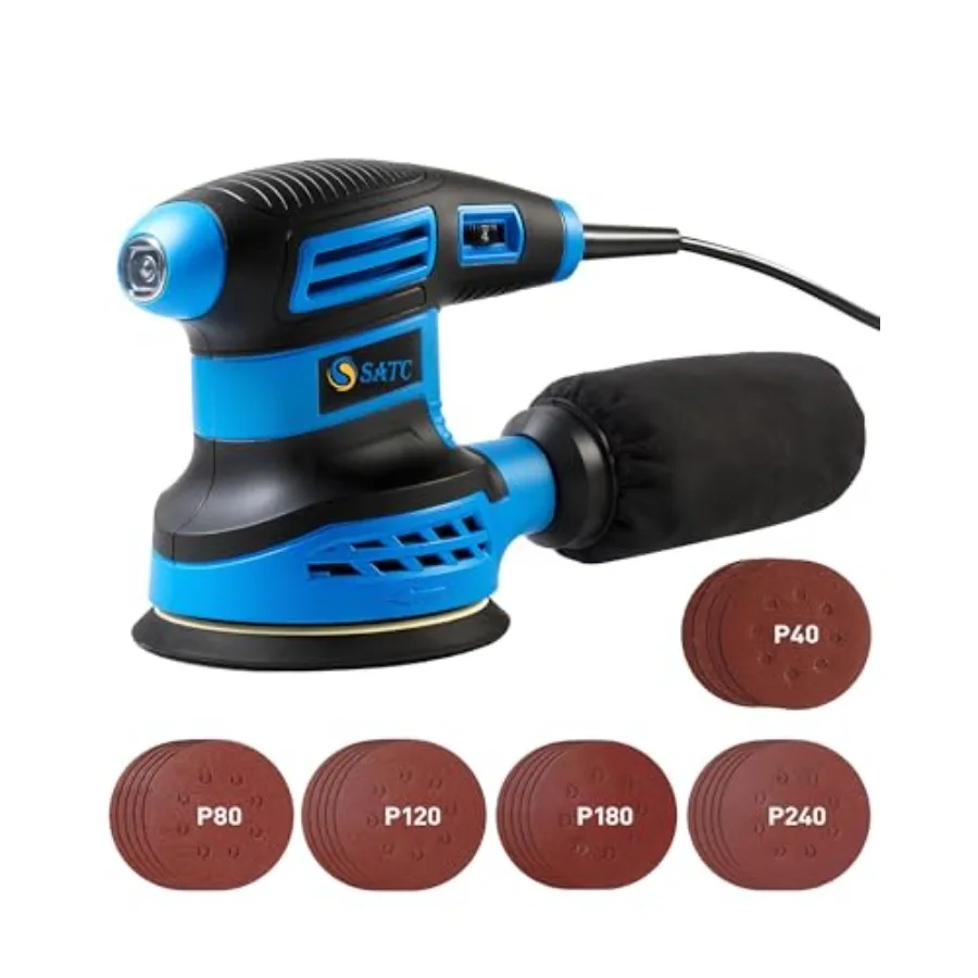 280W Random Orbital Sander 125mm Electric Sander with 6 Variable Speeds 13000RPM 20PCS Sandpapers Palm Sander with Dust Collect
280W Random Orbital Sander 125mm Electric Sander with 6 Variable Speeds 13000RPM 20PCS Sandpapers Palm Sander with Dust Collect