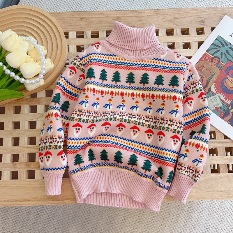 Зимний рождественский детский свитер для девочек, хлопковые контрастные пуловеры с Санта-Клаусом для маленьких девочек, свободные бархатные толстые топы для маленьких девочек 
Зимний рождественский детский свитер для девочек, хлопковые контрастные пуловеры с Санта-Клаусом для маленьких девочек, свободные бархатные толстые топы для маленьких девочек