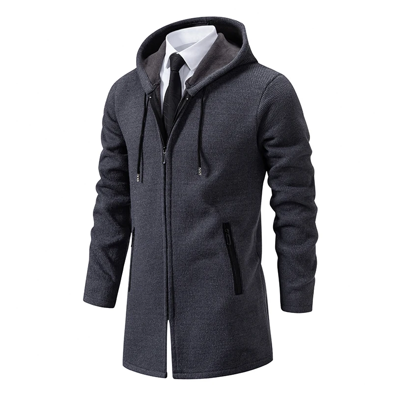 Autumn and Winter Sweater Jacket Men's Long Coat Hooded Trench Fleece Warm Sweater Jacket
Autumn and Winter Sweater Jacket Men's Long Coat Hooded Trench Fleece Warm Sweater Jacket