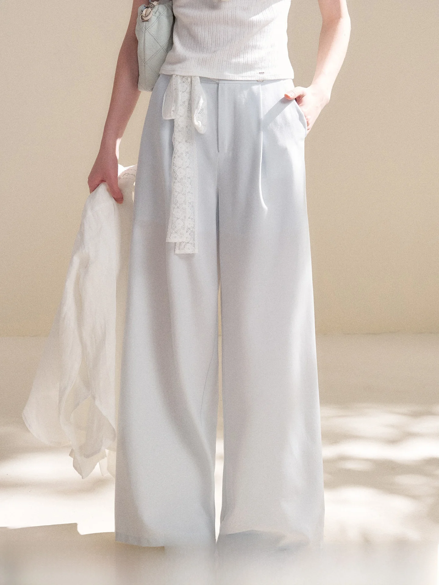 Kroche Romantic Linen Casual Pants Double Pleat Lace Tie Belt Draped Waist Casual Pants Women's Comfortable Breathable Skinnies
Kroche Romantic Linen Casual Pants Double Pleat Lace Tie Belt Draped Waist Casual Pants Women's Comfortable Breathable Skinnies