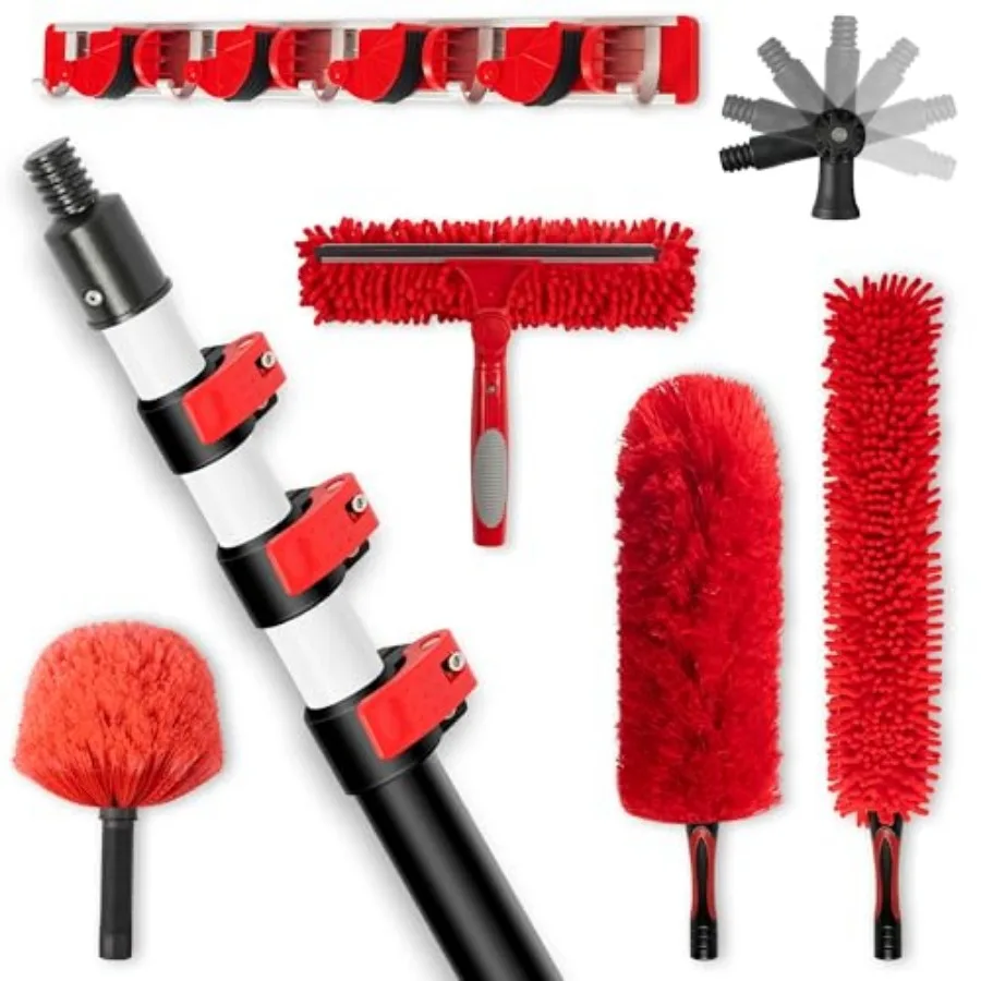 20ft High Ceiling Duster Kit with 5-12ft Extension Pole Fan and Cobweb Cleaner, Microfiber Feather Duster, 2-in-1 Window Squeeg
20ft High Ceiling Duster Kit with 5-12ft Extension Pole Fan and Cobweb Cleaner, Microfiber Feather Duster, 2-in-1 Window Squeeg
