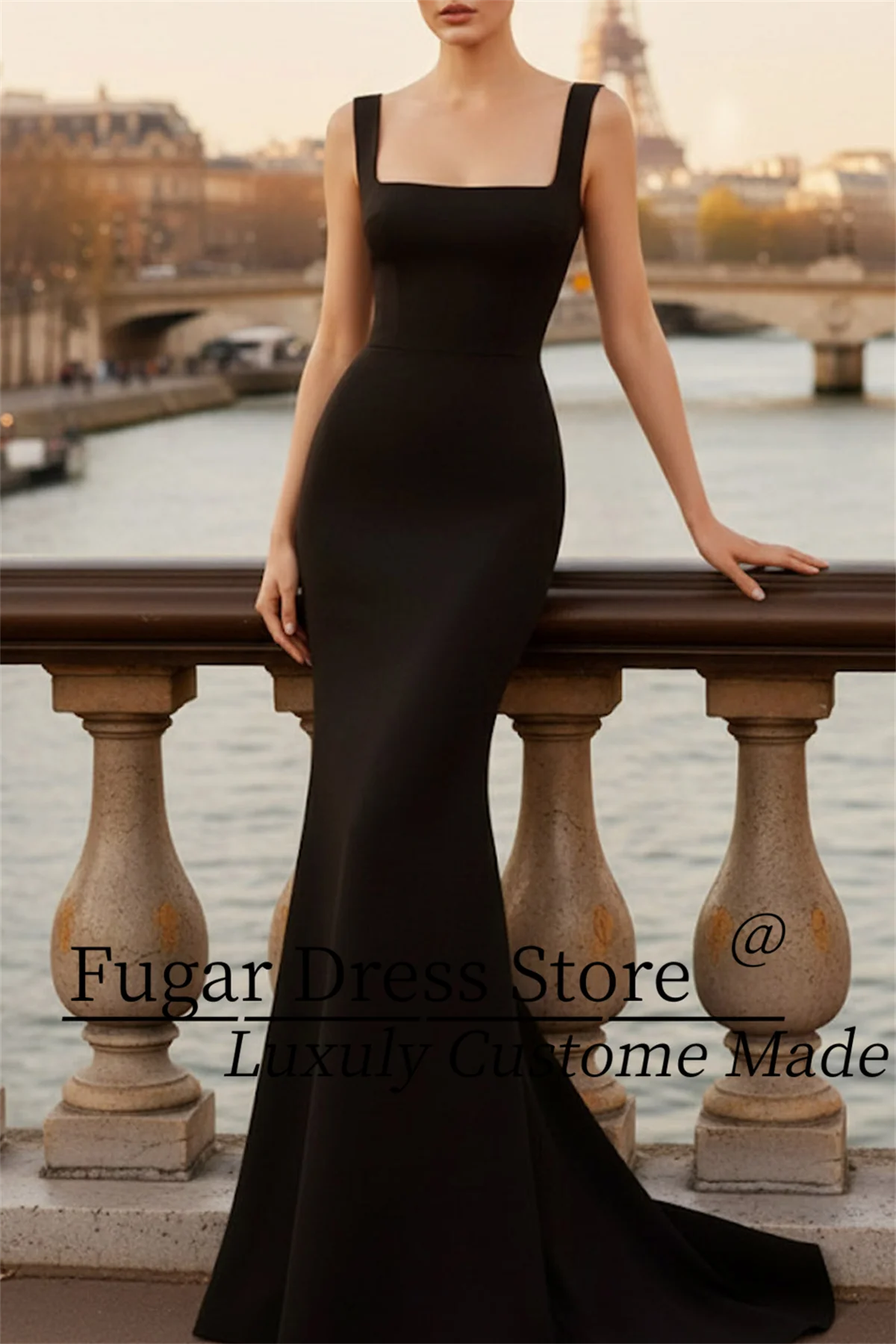 TIANTIAN Customized Size Black Luxurious Dress Mermaid Wide Straps Maxi Dress Evening Party Prom Gowns Robes De Soiré
TIANTIAN Customized Size Black Luxurious Dress Mermaid Wide Straps Maxi Dress Evening Party Prom Gowns Robes De Soiré