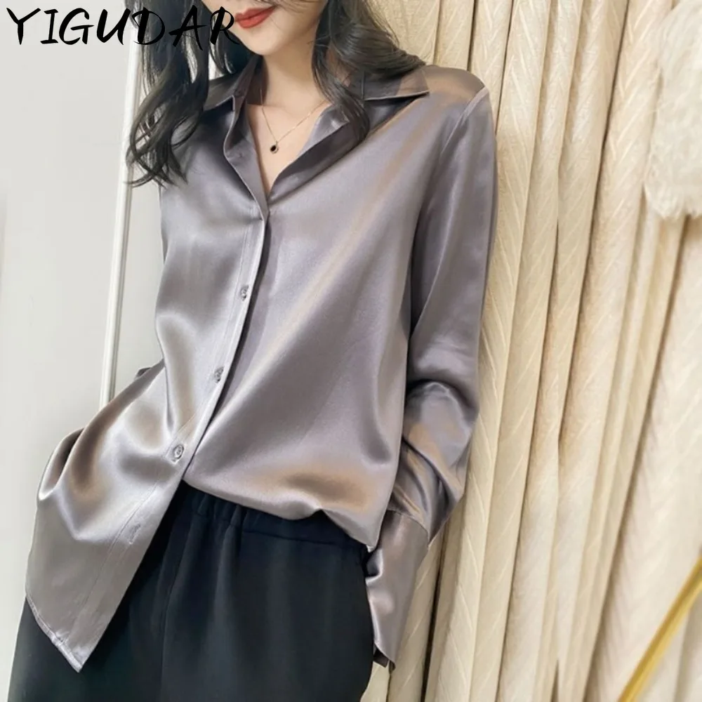 Fashion Lapel Button Solid Color All-match Satin Shirt Women's Clothing 2024 Autumn New Casual Tops Loose Office Lady Blouse
Fashion Lapel Button Solid Color All-match Satin Shirt Women's Clothing 2024 Autumn New Casual Tops Loose Office Lady Blouse
