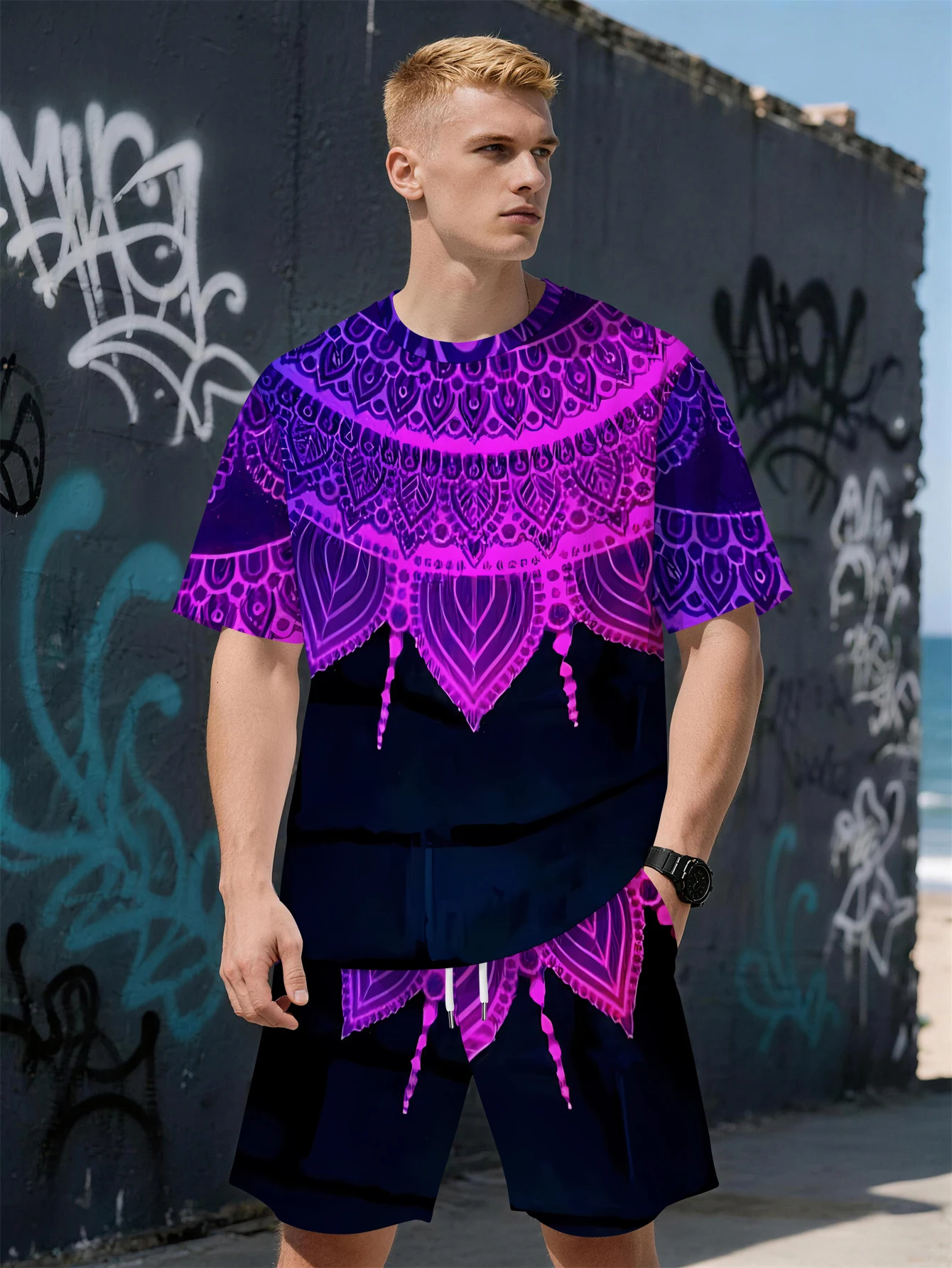 2026 Summer New Men's Short-Sleeved Set - 3D Trendy Brand Retro Print Fashion Street Style Comfortable Lightweight Soft
2026 Summer New Men's Short-Sleeved Set - 3D Trendy Brand Retro Print Fashion Street Style Comfortable Lightweight Soft