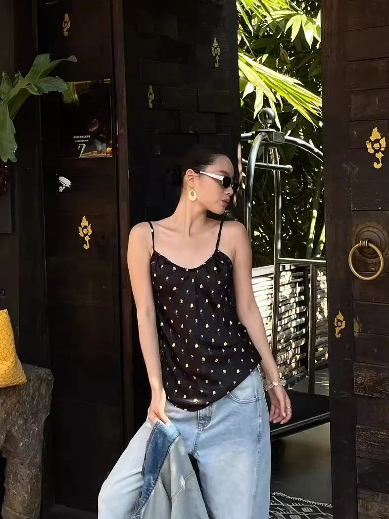 Ele Bla Floral Print Slim Fit Vest Unique Design Vintage Sle Women's Crop Top Breathable Polyester Summer Faion
Ele Bla Floral Print Slim Fit Vest Unique Design Vintage Sle Women's Crop Top Breathable Polyester Summer Faion
