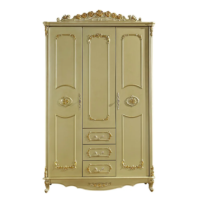 European wardrobe solid wood simple champagne gold large household bedroom solid wood
European wardrobe solid wood simple champagne gold large household bedroom solid wood