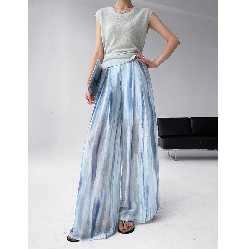 2026 New Arrival Summer Women All-matched Thin Ankle-length Pants Casual Loose Elastic Waist Tie Dye Wide Leg Pants T212
2026 New Arrival Summer Women All-matched Thin Ankle-length Pants Casual Loose Elastic Waist Tie Dye Wide Leg Pants T212