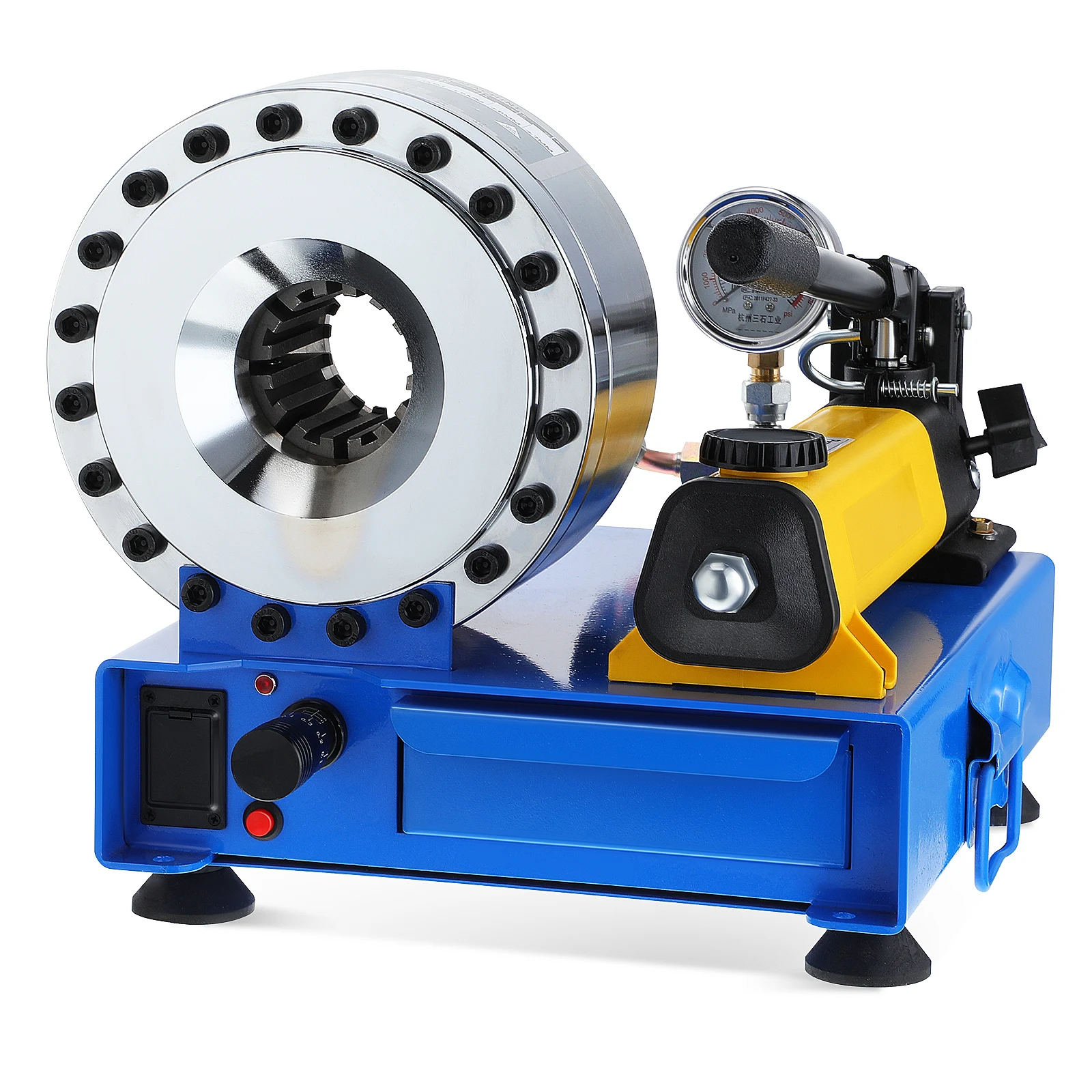 Hydraulic Crimper: Manual Hydraulic Hose Crimper Machine for High Pressure Oil Pipe R2 Steel Tube - Hose Crimping Tool with 8 Sizes Dies
Hydraulic Crimper: Manual Hydraulic Hose Crimper Machine for High Pressure Oil Pipe R2 Steel Tube - Hose Crimping Tool with 8 Sizes Dies