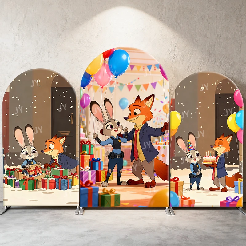 Zootopia Nick Judy Arch Backdrop Cover Balloon Gift Scene Cartoon Theme Kids Birthday Party Photo Booth Decor Background
Zootopia Nick Judy Arch Backdrop Cover Balloon Gift Scene Cartoon Theme Kids Birthday Party Photo Booth Decor Background