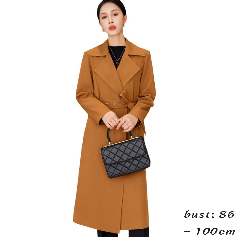 High quality A line long trench for women double breasted with belt autumn winter 2023 elegant fashion clothes white black brown
High quality A line long trench for women double breasted with belt autumn winter 2023 elegant fashion clothes white black brown
