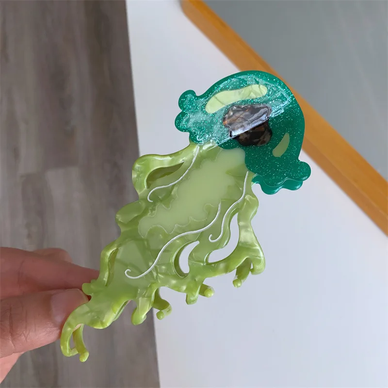 Creative Acetate Oversize Green Jellyfish Shape Crab Clamp New Ocean Series Fixed Ponytail Hair Clip Claw For Women Accessories
Creative Acetate Oversize Green Jellyfish Shape Crab Clamp New Ocean Series Fixed Ponytail Hair Clip Claw For Women Accessories
